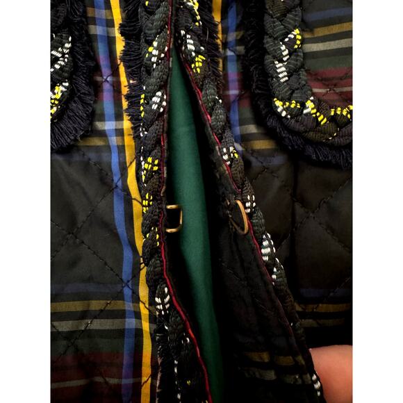 J. Crew Holiday Tartan Plaid Quilted Collarless Jacket w/ Pockets Sz 0 NWT - Picture 10 of 15